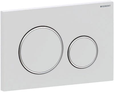 Geberit Sigma20 bedieningsplaat - 2-toets spoeling - rond - dualflush - mat wit chroom