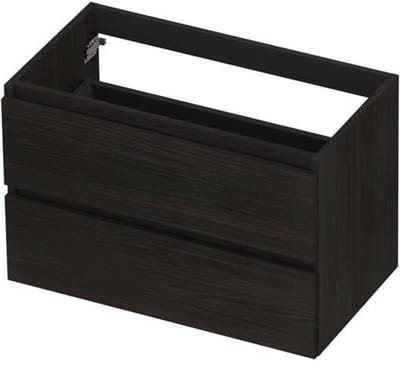 INK - Onderkast 2L Greeploos Houten Keerlijst Fineer - 800x450x520 Mm - Matt Intens Black