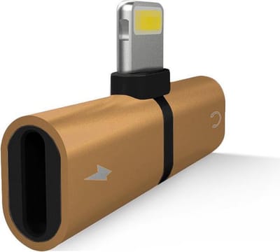 Jumalu iPhone splitter adapter - lightning splitter - audio en opladen - goud