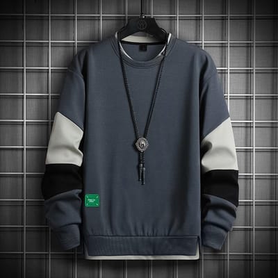 Sweatshirt Heren Casual Herfst Nieuw Koreaanse Versie Ins Trend Lange Mouw Sweatshirt Basis T-shirt voor Jonge Mannen met Grotere Maten 5XL gray