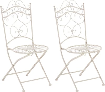 CLP Indra Set van 2 Klapstoelen - Vouwstoel - Buiten - antiek/creme