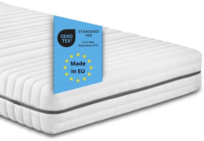 Bodyprotect Vital Protect - matras 100x200 cm koudschuim - hardheid H2 - hoogte 18 cm - als ergonomische schuimmatras, 7-zones matras of koudschuimmatras - Made in EU - 100 x 200 x 18 cm - wit