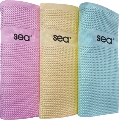 SEA® | Gele Serie | Microvezeldoekjes | Schoonmaakdoeken | Microvezel | Autodoeken | Microvezeldoeken | Schoonmaakdoekjes | 40x60cm | 3 Stuks