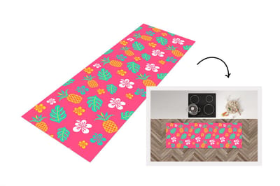 Keukenloper - Loper keuken - Zomer - Patronen - Ananas - 150x50 cm - Keukenloper vinyl