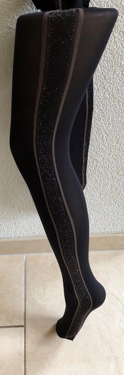 Aristoc Panty - Dikke - Opaque - Stripe - Pattern - 60 Den. - S/M - Zwart