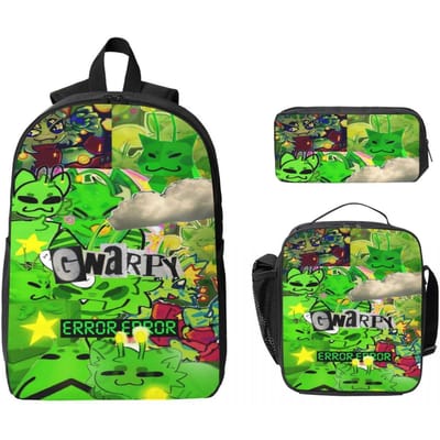 3 Stuks Garten Of Banban Grappige Spellen Rugzak Set voor Jongen Meisje Pennen Etuis Boekentassen Sets met Lunchbox Voor School Leerlingen Rugzak black