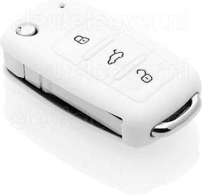 Autosleutel Hoesje geschikt voor Audi - SleutelCover - Silicone Autosleutel Cover - Sleutelhoesje Wit