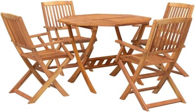Eethoek Massief Hout - Tuinmeubelen Tafel - Buiten Dineren - Elegant Modern Ontwerp - 90x90x75 cm