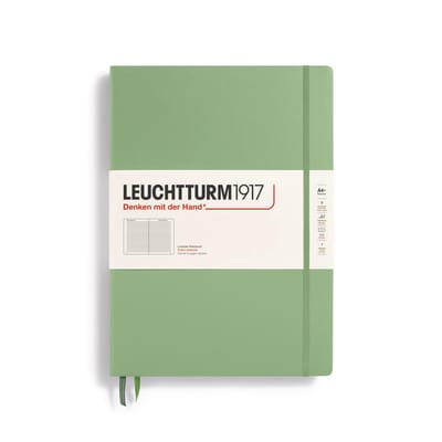 Notitieboek A4+ Hardcover met Genummerde Pagina's, Lijn, Saliegroen