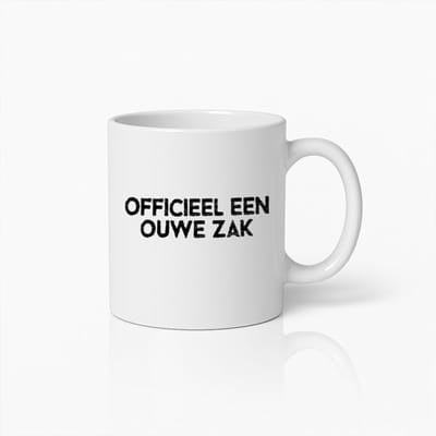 Grappige Verjaardag Mok 330 ml – “Officieel Een Ouwe Zak” Koffiemok – Humoristisch Cadeau voor Hem