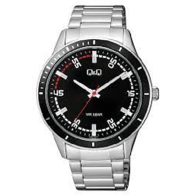 Q&Q model q09a-001py -herenhorloge-zilverkleurig -5 bar waterdicht