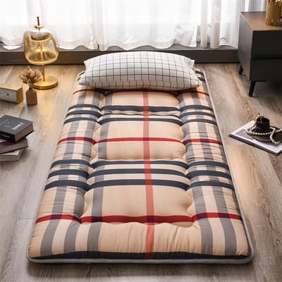 Japanse Vloermatras - Opvouwbare Futon - Comfortabel Slapen - Drielaagse Structuur - 180 x 200 cm - Grijs