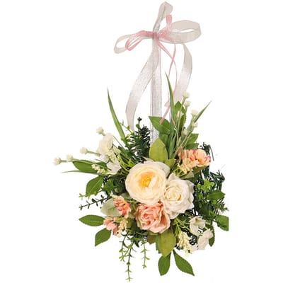 Lente Rozen Krans Voordeur Decoratieve Hangende Krans Kunstmatige Muurkrans voor Huisdecoratie beige