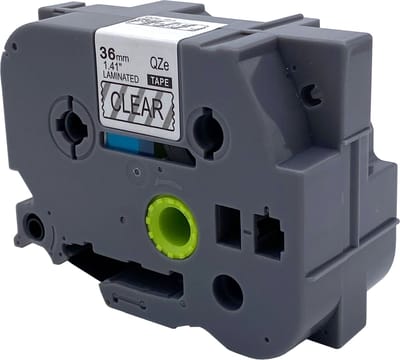 DULA Brother Compatible label tape- Tze-161 - 1 cassette - Brother P-Touch - Zwart op transparant - 36mm x 8m