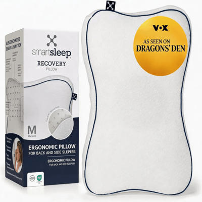 smartsleep® RECOVERY PILLOW ergonomisch neksteunkussen van traagschuim met hoofduitsparing, voor rug- en zijslapers