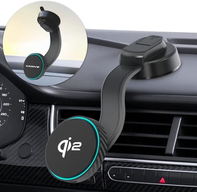 Xssive Telefoonhouder Auto Zuignap - Dashboard of Voorruit - Geschikt voor MagSafe Autohouder Oplader - Qi2 15W Draadloze Snellader - GSM Houder Auto Telefoonhouder - Magneet