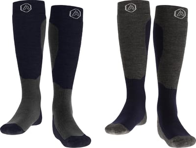 Heat Essentials - Ski Sokken 35 38 - Blauw - 2 Paar - Unisex - Extra Ondersteuning en Demping - Warme Sokken met Wol - Skisokken Heren - Skisokken Dames - Wintersport Sokken - Huissokken - Compressie sokken