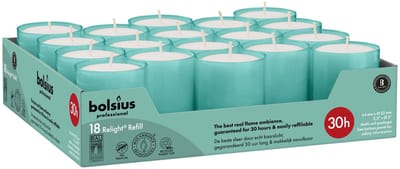Bolsius Horeca Relight Navullingen 64/52 Aqua (18 stuks)