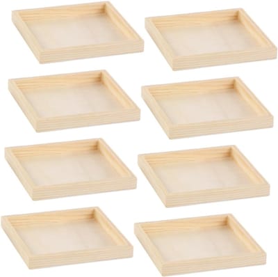 Puzzel Organizer - Sorteren Opslaan - Gezinsactiviteiten Ontwikkeling - 8 Stuks Onbehandeld - 13.7 x 13.7 cm - Lichtgeel