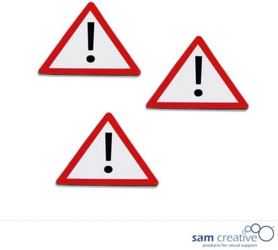 Sam Creative Magnetisch Symbool Attentie 3,5x4 cm Rood - 10 stuks