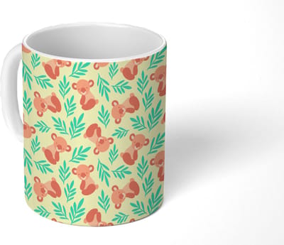 Mok - Koffiemok - Jungle - Patronen - Koala - Dier - Mokken - 350 ML - Beker - Koffiemokken - Theemok