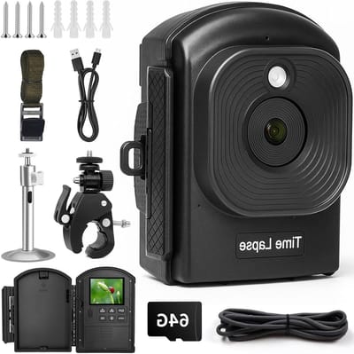 Time-Lapse Camera - Buiten Camera - Project Vastleggen - 180 Dagen Opname - IP66 Waterdicht - Zwart