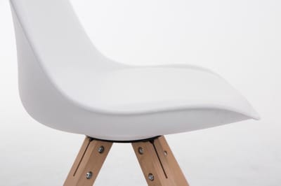 CLP Toulouse Eetkamerstoel - Vierkant frame - Kunstleer wit natura