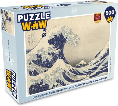 Puzzel De grote golf bij Kanagawa - Schilderij van Katsushika Hokusai - Legpuzzel - Puzzel 500 stukjes