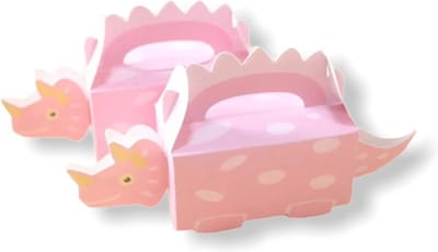 Uitdeeldoosjes Dino roze 10 Stuks - Traktatie boxen voor Uitdeelcadeautjes - Uitdeelcadeau Kinderfeestje - Kinderen