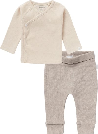 Noppies Prematuur SET(2delig) Broekje NAURA TAUPE en Shirt NANYUKI OATMEAL - Maat 44