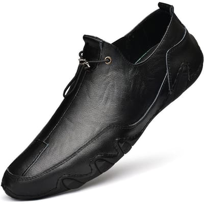 Plus Size Sport Leren Schoenen Heren Leer Zachte Witte Schoenen Heren Mode Schoenen 44 black