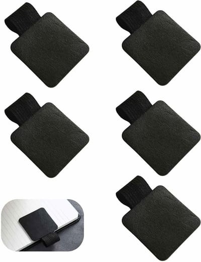Set van 6 Zwarte Penlussen van PU Leer met Elastische Band - Ideaal voor Notitieboeken, Agenda's en Stylus Accessoires