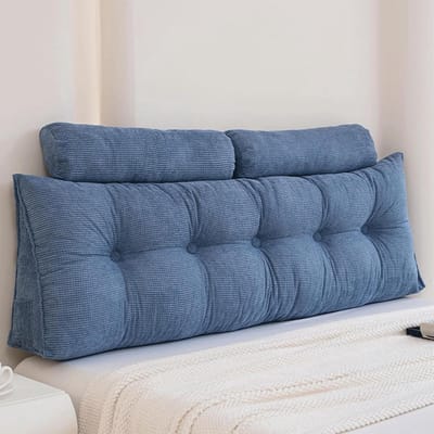 Leeskussen - Rugsteun Kussen - Comfortabel Ontspannen - Afneembare Nekrol - 180x50x20cm - Blauw