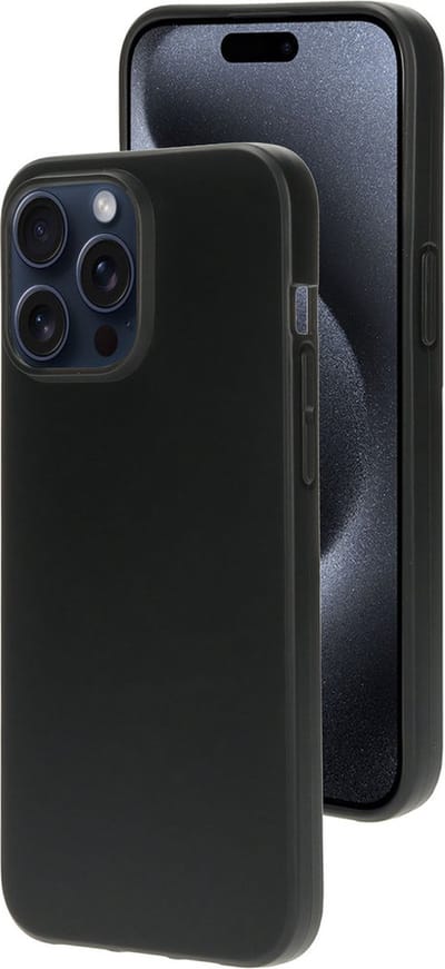 Mobiparts hoesje geschikt voor Apple iPhone 15 Pro Max - Zacht TPU - Schokabsorberend TPU - Grip Coating - Zwart