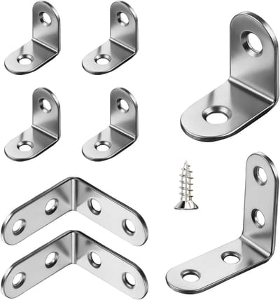 Hoekverbinders Roestvrij Staal - L-beugels Bevestigers - Meubels Verstevigen - 90 Graden Ontwerp - 30x30x16mm 10 Stuks - Zilver