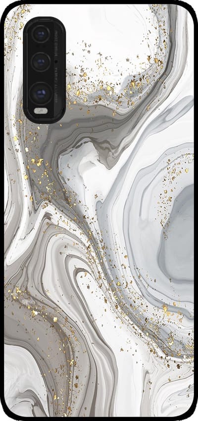 Smartphonica Telefoonhoesje Geschikt voor Oppo Find X2 met marmer opdruk - TPU backcover case marble design - Zilver geschikt voor Oppo Find X2