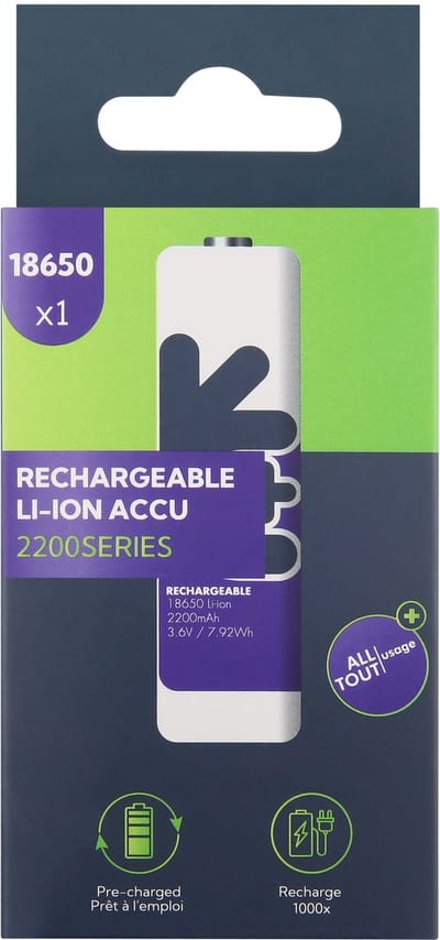Uniross Rechargeable Lithium 18650 2200 BT 1 pack