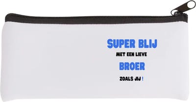 Akyol - super blij met een lieve broer zoals jij Etui - Broer - de liefste broer - verjaardag - cadeautje voor broer - broer artikelen - kado - geschenk - 20 bij 9 cm