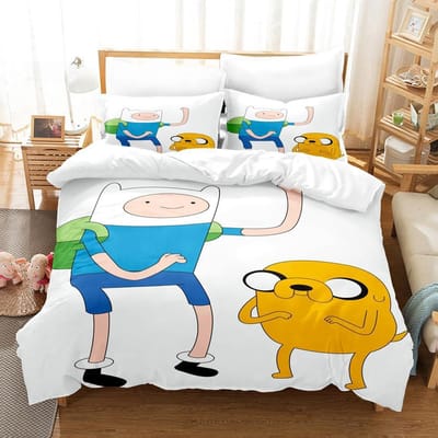 Nieuwe Anime Adventure Time Beddengoed Collectie Dekbedovertrek Dekbed Bed Collectie Quilt Cover Kussensloop King Queen Twin Maat Jongens Meisjes Volwassene EU Twin 135x200cm