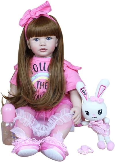Zachte Siliconen Babypop - Reborn Pop Meisje - Kinderspel - Beweegbare Polsen - 60 cm - Niet gespecificeerd