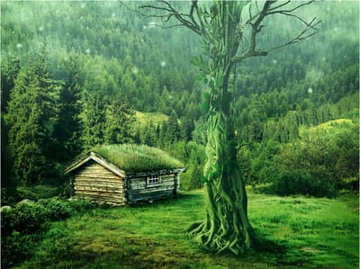 Fotobehang - Groene afzondering.