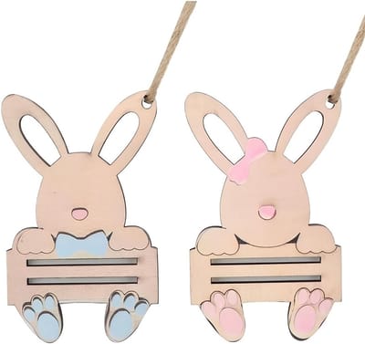 Easter Bunny Geld Cadeau - Houten Paashaas Hangtag voor Decoratie en Geldgeschenken, Perfect voor Pasen en Feestdagen