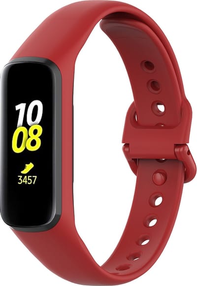 By Qubix - smartwatch bandje - Compatible Samsung bandje - Siliconen bandje - Rood - Geschikt voor Samsung Galaxy Fit 2
