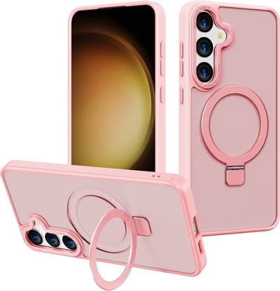 Multimedia & Accessoires Magsafe TPU Back Cover Case Hoesje met Stand geschikt voor Samsung Galaxy S24 Ultra – Roze – Zachte Plastic - Siliconen – Harde Plastic – Soft Case – Flexibel