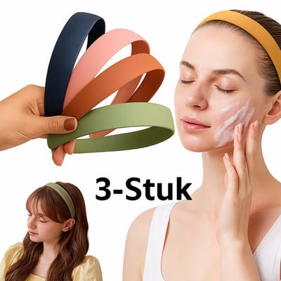 Set van 3 Luxe Vintage Haarbanden – Rood, Blauw & Zwart – Antislip & Comfortabel – Matte Afwerking – Koreaanse Stijl Hoofdbanden voor Dagelijks Gebruik & Styling