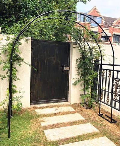 Metalen Tuinboog - Klimplant pergola - Tuin Decoratie - Weerbestendige Coating - B 280 x H 220 cm - Zwart