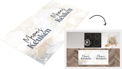 Keukenloper - Loper keuken - Quotes - Marmer - Koken - Mama's keuken - Aanrecht - 120x60 cm - Keukenloper vinyl