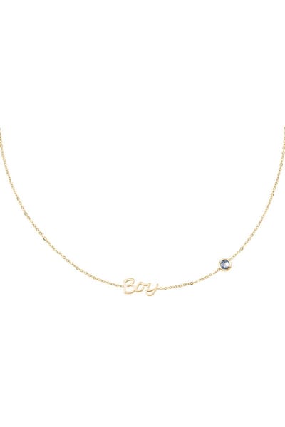 Geboortesteen Ketting Jongen Goud Stainless Steel