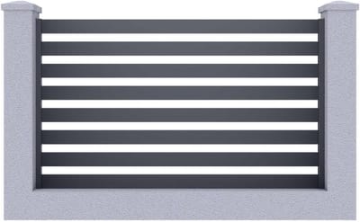 Aluminium Zichtscherm - Lamellenhek Omheining - Privacy Creëren - Roestvrij Onderhoudsvriendelijk - 120 x 200 cm - Antraciet