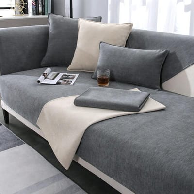 Moderne Eenvoud Sofa Kussen All-season Universeel Chenille Sofa Hoes Antislip Effen Kleur Zitkussenhoes Zachte Sofa Hoes 30x50cm pillowcase grijs